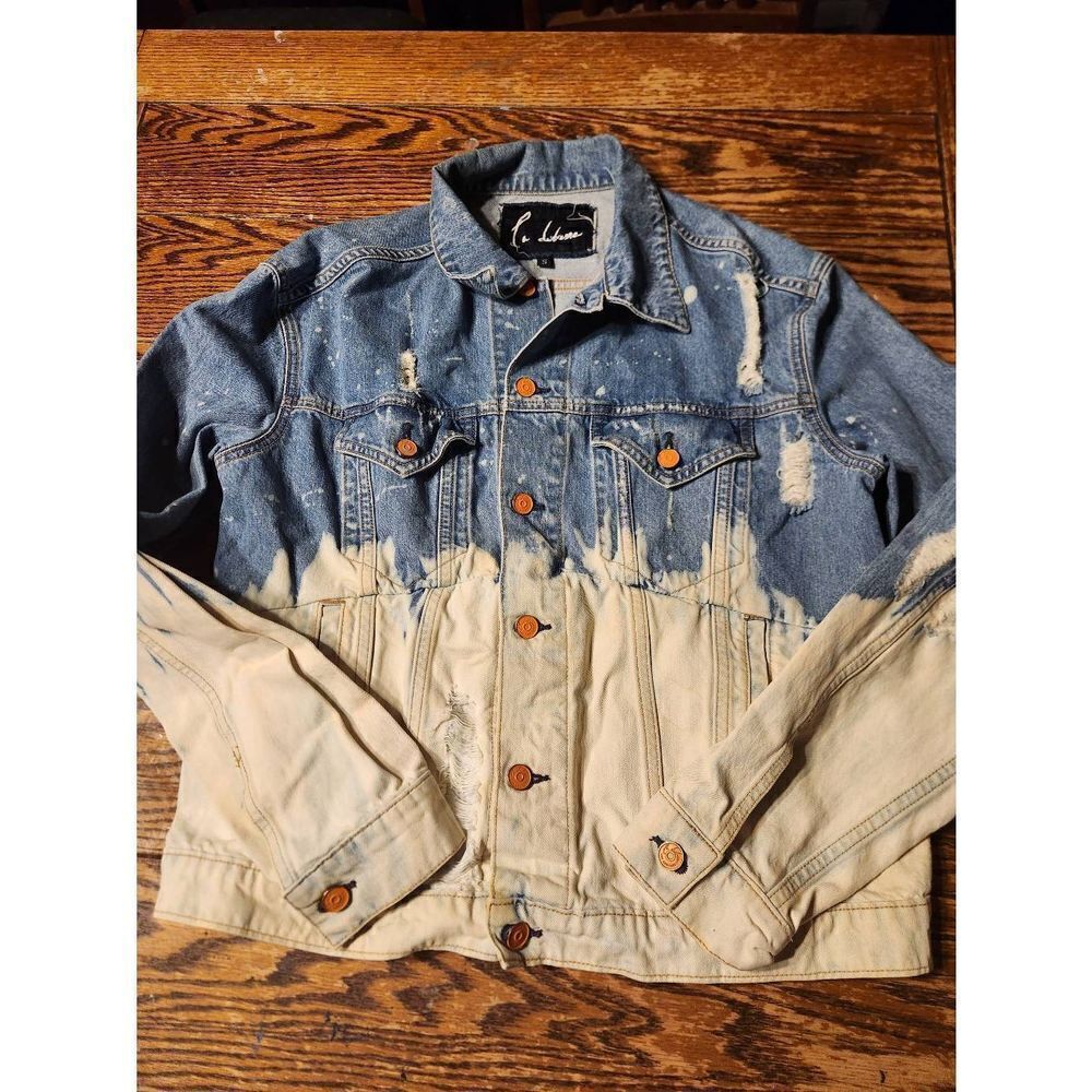 La Distresse bleached ombre distressed jacket sz Small